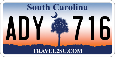 SC license plate ADY716