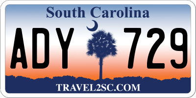SC license plate ADY729