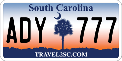 SC license plate ADY777