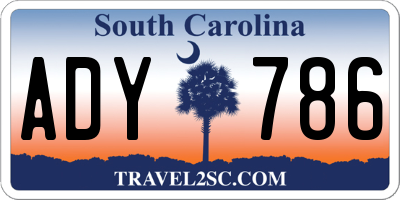 SC license plate ADY786
