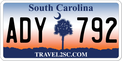 SC license plate ADY792