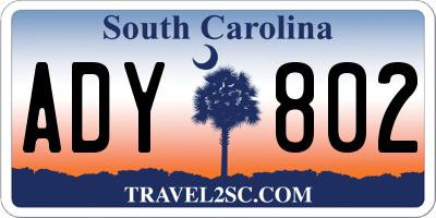 SC license plate ADY802