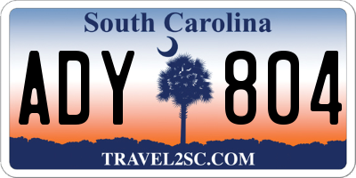 SC license plate ADY804