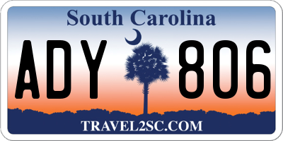 SC license plate ADY806