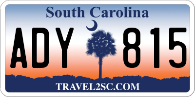 SC license plate ADY815