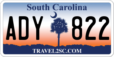 SC license plate ADY822