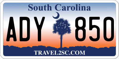 SC license plate ADY850