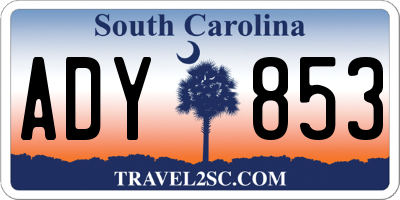SC license plate ADY853