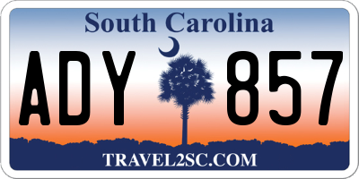 SC license plate ADY857