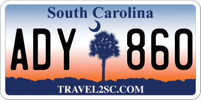 SC license plate ADY860