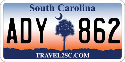 SC license plate ADY862