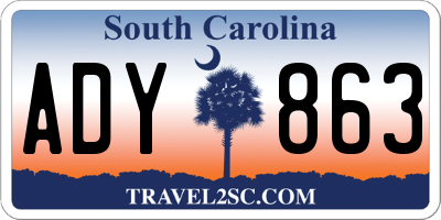 SC license plate ADY863