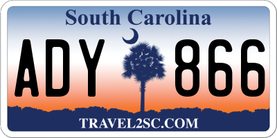 SC license plate ADY866