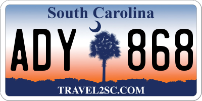 SC license plate ADY868