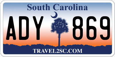 SC license plate ADY869
