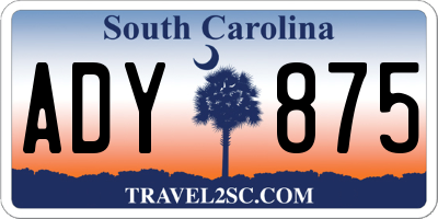 SC license plate ADY875