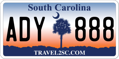 SC license plate ADY888