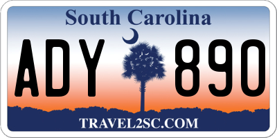 SC license plate ADY890