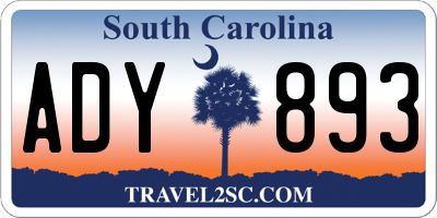 SC license plate ADY893