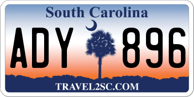SC license plate ADY896