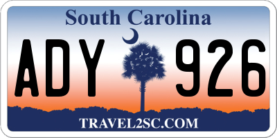 SC license plate ADY926