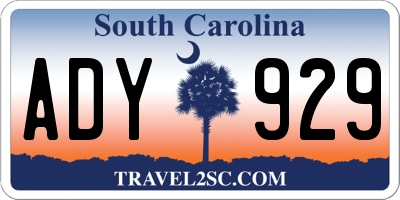 SC license plate ADY929