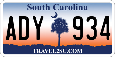 SC license plate ADY934