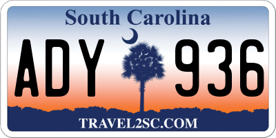 SC license plate ADY936