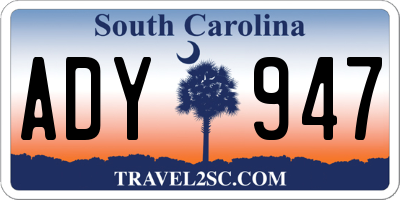 SC license plate ADY947