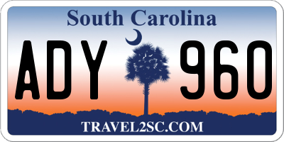 SC license plate ADY960