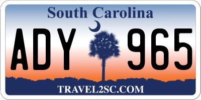 SC license plate ADY965