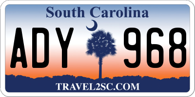 SC license plate ADY968