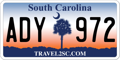 SC license plate ADY972