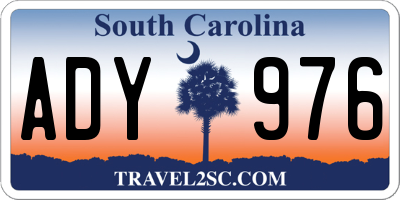 SC license plate ADY976