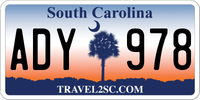 SC license plate ADY978