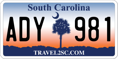 SC license plate ADY981