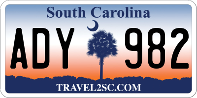 SC license plate ADY982