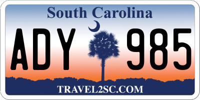 SC license plate ADY985