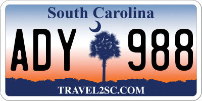 SC license plate ADY988