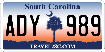 SC license plate ADY989