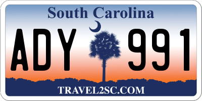SC license plate ADY991