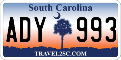 SC license plate ADY993