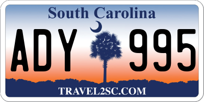 SC license plate ADY995