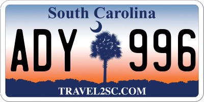 SC license plate ADY996