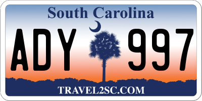 SC license plate ADY997