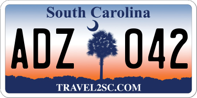SC license plate ADZ042