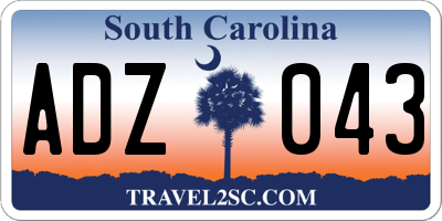 SC license plate ADZ043
