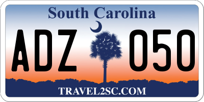 SC license plate ADZ050