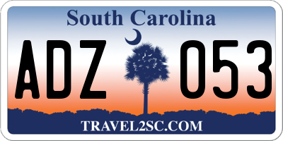 SC license plate ADZ053