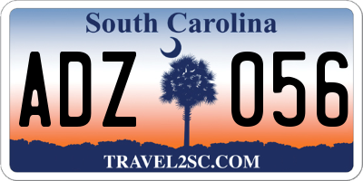 SC license plate ADZ056